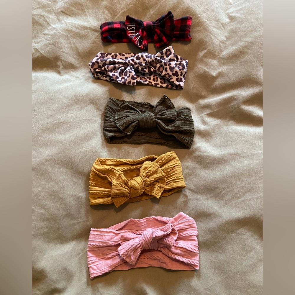 5 headbands - infant/toddler size